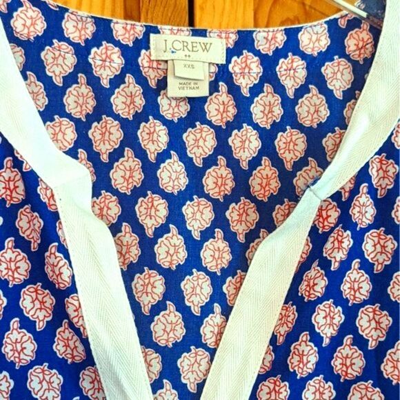 J. CREW  Women's Tunic Paisley Popover Top‎ - Picture 3 of 6